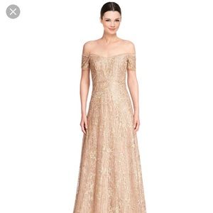 Rene Ruiz gold formal evening gown